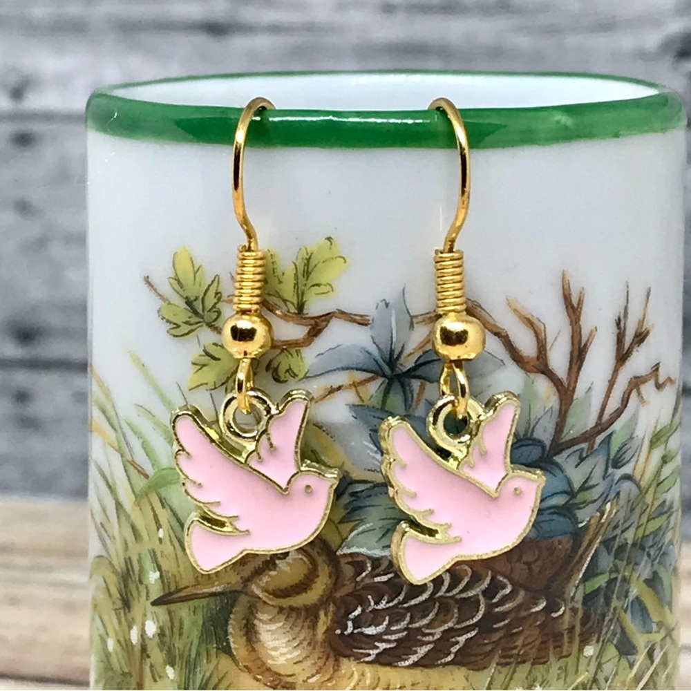 Dove Bird Animal Hook Earrings